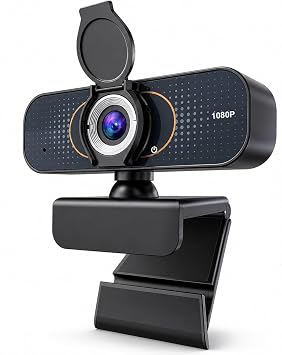 1080P Webcam with Microphone and Privacy Cover Plug&Play