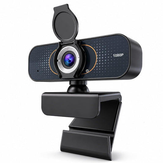 1080P Webcam with Microphone and Privacy Cover Plug&Play