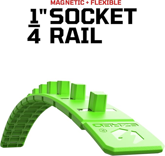 EZRED FSR14-G 1/4" Flexible Magnetic Socket Holder Rail, Green