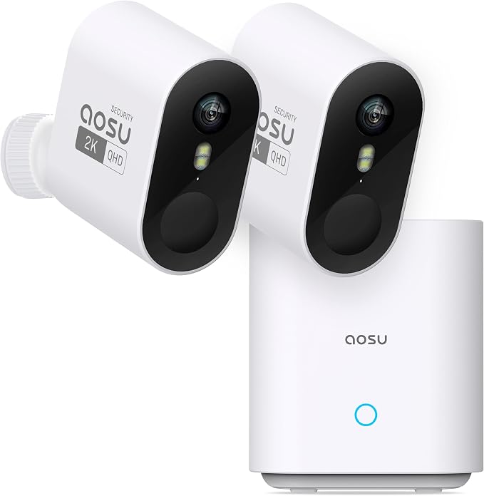 aosu 2K QHD Battery Security Cameras Wireless Outdoor System, 2-Cam-Kit - Image 8