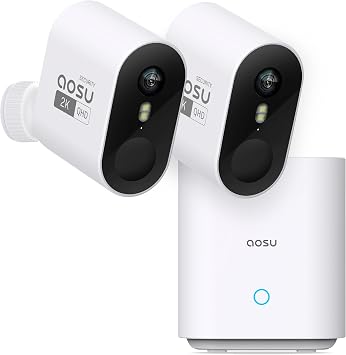 aosu 2K QHD Battery Security Cameras Wireless Outdoor System, 2-Cam-Kit - Image 2