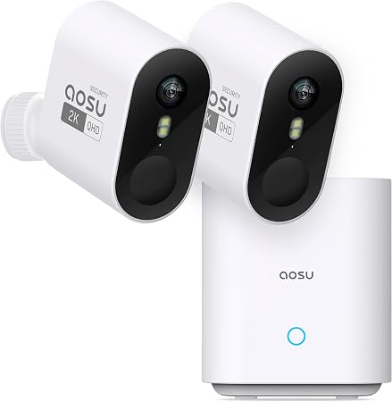 aosu 2K QHD Battery Security Cameras Wireless Outdoor System, 2-Cam-Kit - Image 3