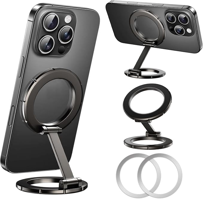UBeesize Magsafe Phone Ring Stand, Portable Magnetic Phone Grip and Double Side Holder for Desk, Travel, Kitchen, Gym, Kickstand for iPhone 17/16/15/14/13/12 Series Case All Phones