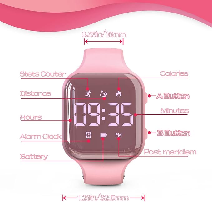 LED Kids Multifunction Steps Counting Watch, Digital Watch, Non-Bluetooth Pedometer Watch, Stopwatch, Alarm Clock, Calories for Women Children Girls Boys