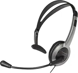 Panasonic Comfort Fit Headset for TCA Series Cordless Landline Phones, Foldable Headset with Flexible Noise-Cancelling Microphone and Volume Control, 2.5 mm Plug, Grey/Silver KX-TCA430