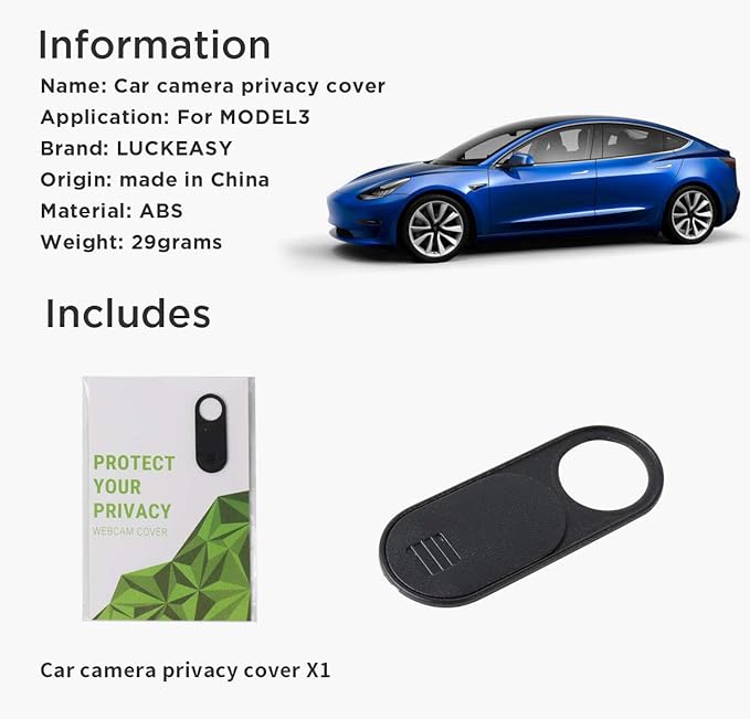 LUCKEASY Webcam coverfor Tesla Model 3 2017-2020 Car Camera Privacy Cover 1PCS/Set