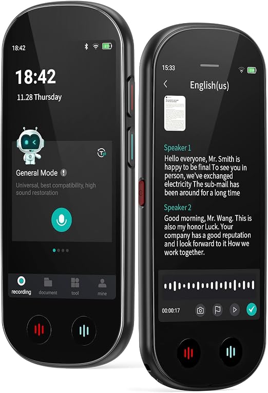 AI Voice Recorder with Playback, Digital Voice Recorder with Unlimited Transcription, Summary, Translation, 80GB Voice to Text Meeting Recorder and Transcriber, AI Recorder for Lectures, Interviews