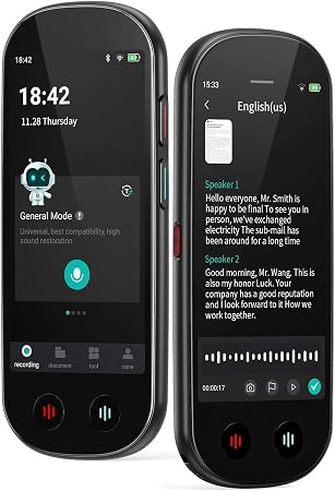 AI Voice Recorder with Playback, Digital Voice Recorder with Unlimited Transcription, Summary, Translation, 80GB Voice to Text Meeting Recorder and Transcriber, AI Recorder for Lectures, Interviews