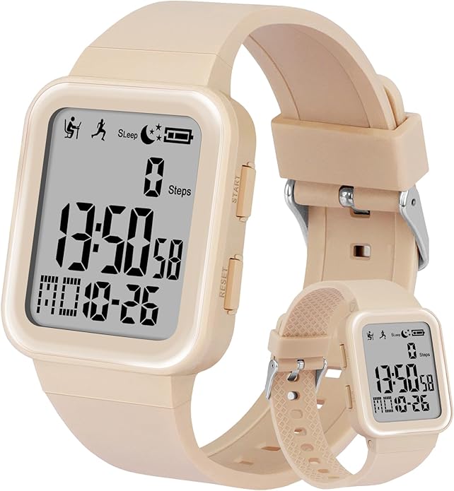 Edillas Digital Watch for Mens Womens, Fitness Tracker with EL Backlight No App/Phone Required, Sport Watch with Step Counter Pedometer Timer Vibration Alarm Clock, Sleep Monitor, Calorie, Distance