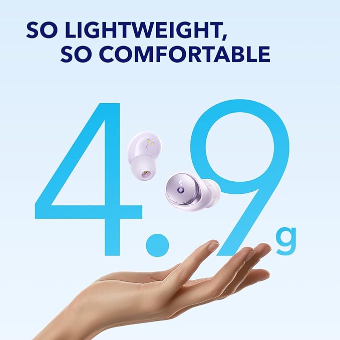 Soundcore by Anker Space A40 Auto-Adjustable Active Noise Cancelling Wireless Earbuds, Reduce Noise by Up to 98%, 50H Playtime, Hi-Res Sound, Comfortable Fit, App Customization(Renewed)