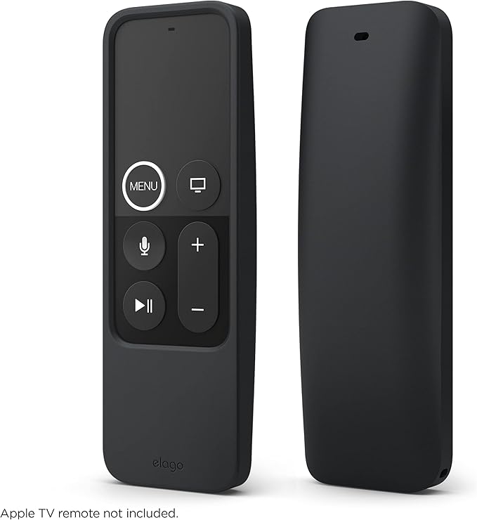 elago R5 Locator Case Compatible with Apple TV Siri Remote 1st Generation and Compatible with AirTag - Lanyard Included, Heavy Shock Absorption, Drop Protection, Full Access to All Functions [Black]
