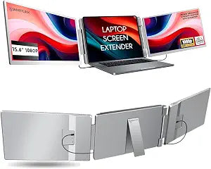 15.6" Laptop Screen Extender for Triple Display - FHD 1080P Portable Monitor For Laptop - Compatible with MacOS/Windows/Android - USB C Detachable Plug & Play Extended Screen for 12-17" Laptops