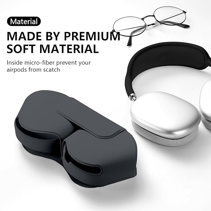 for Apple Airpods Max Case,Headphones Protective Case for AirPod Max Supports Sleep Mode, Anti-Scratch and Anti-Dust,Airpod Pro Max by PU Leather,Dark Gray 2