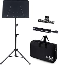 GLEAM Sheet Music Stand Lightweight with Carrying Bag - Iron Panel, Portable Dual Use Desktop Book Stand - Image 1