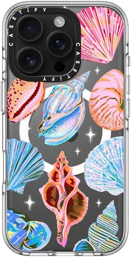 CASETiFY Clear iPhone 16 Pro Case [Not Yellowing / 6.6 ft. 3X Military Grade Drop Protection/Magsafe] - Seashell - Clear