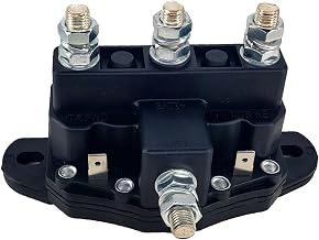 Winch Motor Reversing Solenoid Switch 12V Intermittent Duty 6 Terminal DC Contactor Relay – Replaces Trombetta 214-1211A11, 214-1231-A11, 24450 (Reverse Polarity, 75A Dynamic Braking)