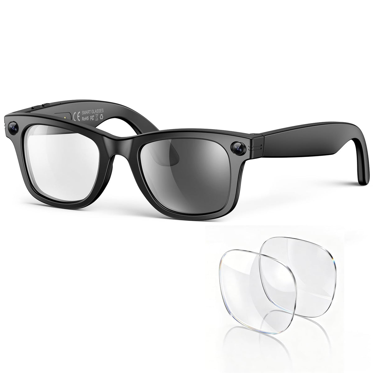 2026 AI Smart Glasses with Camera,4K HD Video & Photo Capture,Real-Time Translation,Recording Glasses with AI Assistant,Open-Ear Audio,Object Recognition Glasses (Photochromic Lens+Blue Light Lens)