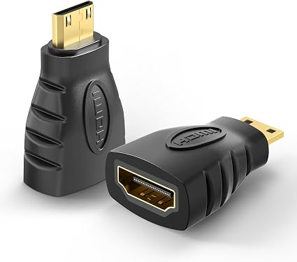 VCE HDMI Adapter 2-Pack, Mini HDMI to HDMI, 4K Support, Gold Plated, Compatible with Raspberry Pi, Camera, Camcorder, DSLR, Tablet, Video Card