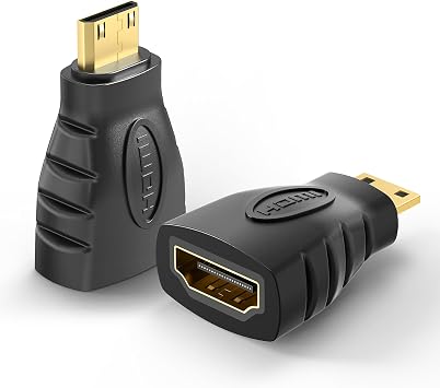 VCE HDMI Adapter 2-Pack, Mini HDMI to HDMI, 4K Support, Gold Plated, Compatible with Raspberry Pi, Camera, Camcorder, DSLR, Tablet, Video Card