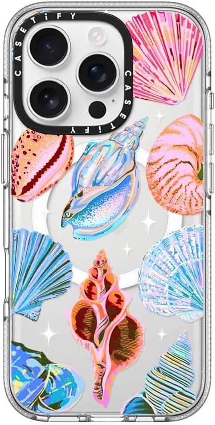 CASETiFY Clear iPhone 16 Pro Case [Not Yellowing / 6.6 ft. 3X Military Grade Drop Protection/Magsafe] - Seashell - Clear