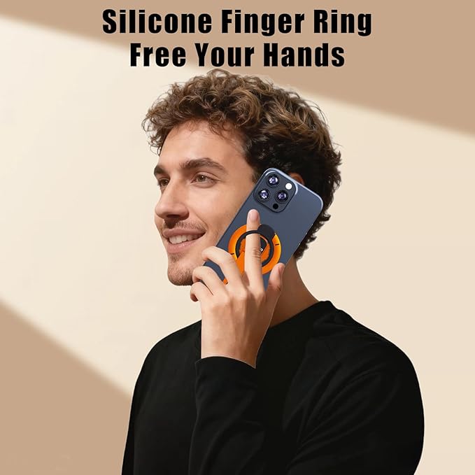 3-in-1 Magnetic Phone Grip Stand with 360° Roration Angle Adjustment, Silicone Finger Ring & Fidget Toy Design, Gym Dual-Sided Magnetic Phone Kickstand for All Phones