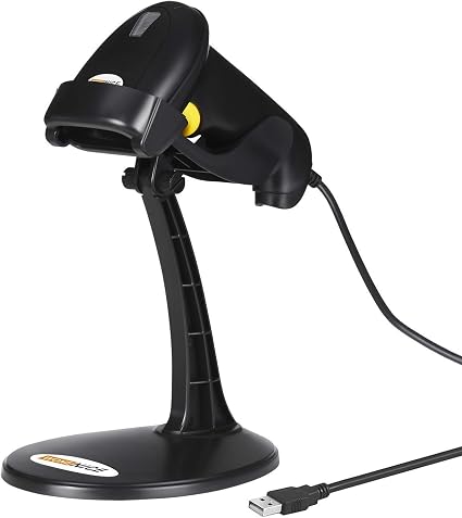 WoneNice Hands-Free USB Barcode Scanner with Stand for School Book Checkout