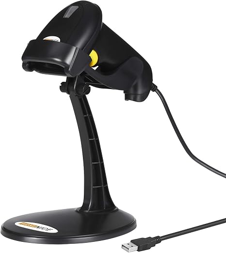 WoneNice Hands-Free USB Barcode Scanner with Stand for School Book Checkout