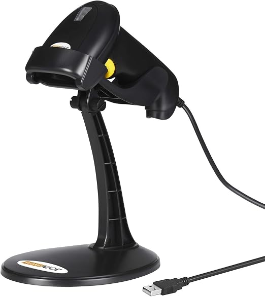 WoneNice Hands-Free USB Barcode Scanner with Stand for School Book Checkout