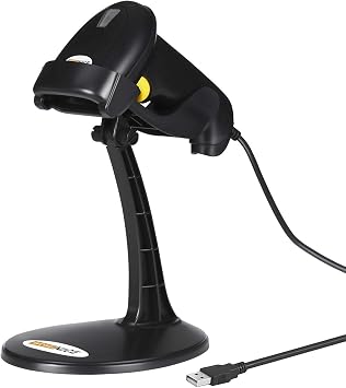 WoneNice Hands-Free USB Barcode Scanner with Stand for School Book Checkout