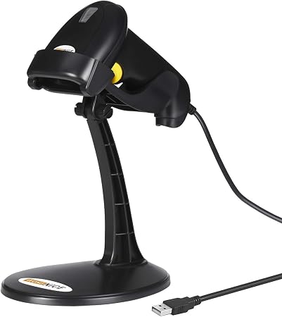 WoneNice Hands-Free USB Barcode Scanner with Stand for School Book Checkout