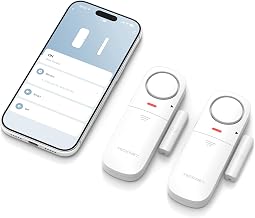 TECKNET Door Alarms When Opened, 2.4G WiFi Smart Door Sensor Alarm & Chime, App Alerts, Door Alarms for Kids Safety, Wireless Window Alarms for Home Security Systems for House, Pool, Sheds, 2 PCS