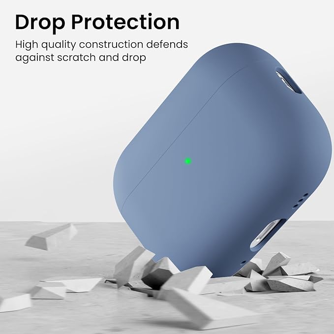 ORNARTO Compatible with AirPods Pro 3 Case 2025, Full Protective Hybrid Silicone for AirPods Pro 3rd Generation Case, Front LED Visible Skin Cover-Fresh Mint