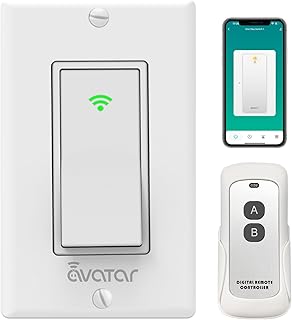 Smart Light Switch with Bluetooth Remote, Single Pole One-Way WiFi Wall Switch, Smart Life App & Voice Control, Compatible with Alexa & Google Assistant, Neutral Wire Required, No Hub Needed - Image 1