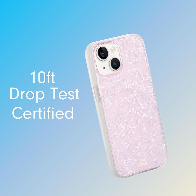 Sonix Case for iPhone 15 Plus, iPhone 14 Plus | Compatible with MagSafe | 10ft Drop Tested | Pink Pearl Tort Marble