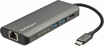 StarTech 6-in-1 USB-C Travel Dock, 4K HDMI, 100W PD, 3x USB Hub, SD, GbE