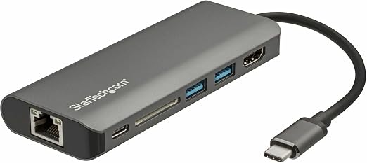 StarTech 6-in-1 USB-C Travel Dock, 4K HDMI, 100W PD, 3x USB Hub, SD, GbE