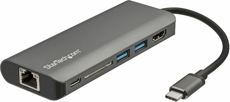 StarTech 6-in-1 USB-C Travel Dock, 4K HDMI, 100W PD, 3x USB Hub, SD, GbE
