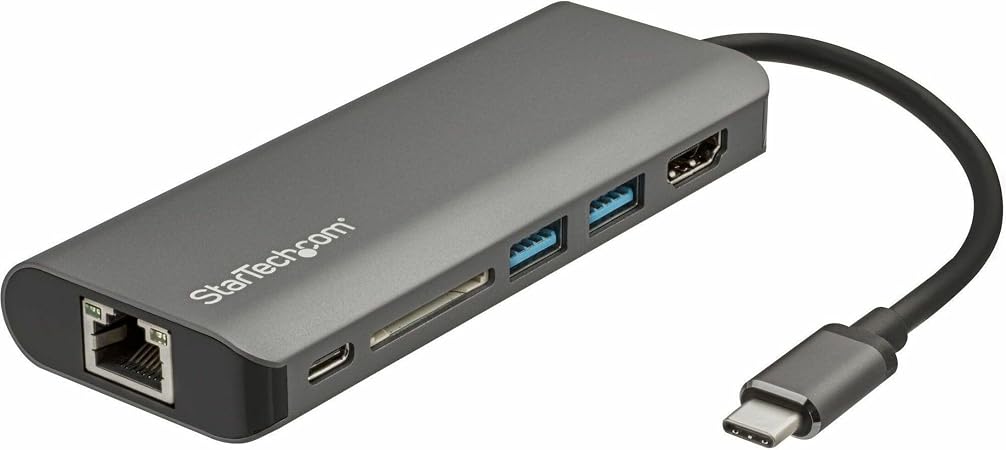 StarTech 6-in-1 USB-C Travel Dock, 4K HDMI, 100W PD, 3x USB Hub, SD, GbE