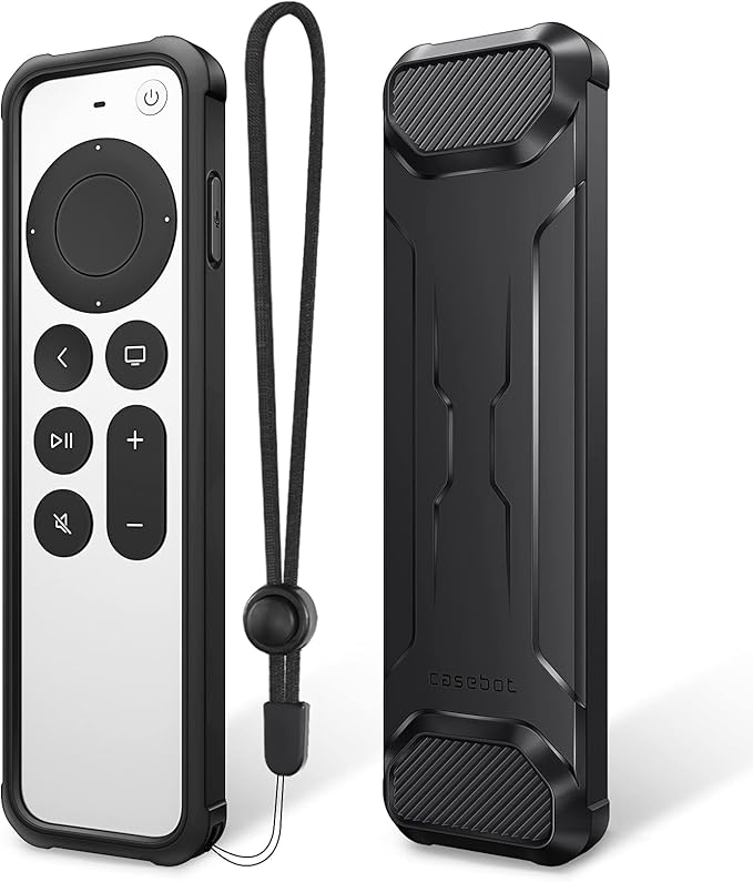 Fintie Protective Case for Apple TV Remote 2021 2022 - Soft TPU Lightweight Anti Slip Shockproof Cover + 2-in-1 Silicone Case for Apple TV Siri Remote (2nd Gen/3rd Gen) and Apple AirTag (Pack of 2)