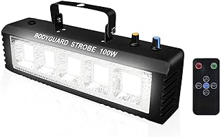 Strobe Stage Lights Sound Activated, 100W White LED Strobe Stage Lights, Halloween Light Effect with Remote Control, Professional DJ Party Lights for Banquet Host - Image 1