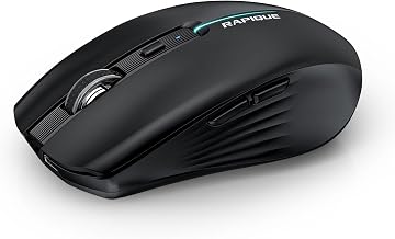 RAPIQUE Bluetooth Wireless Mouse - (BT1/BT2+USB) Tri-Mode High Performance, Rechargeable, Quiet Click, Multi-Device Compatibility for Laptop, Computer, MacBook, Tablet, PC (Black) - Image 1