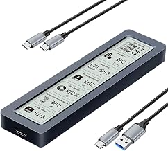 Smart M.2 NVMe SSD Enclosure, Large LCD, Intelligent Detection, Prevents Write Data Loss, USB 3.2, Type-C (10 Gbps), fits NVMe PCIe Size 2230/2242/2260/2280, Support M-Key B+M Key (up to 4TB) - Image 1