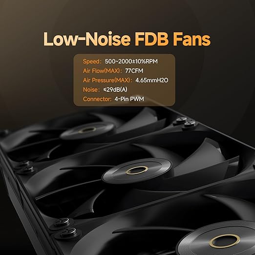 Iota L36 BK AIO CPU Cooler Liquid 360mm with Temp Digital Display,ARGB Aluminum Alloy Pump,Fluid Dynamic Bearing PWM Fans,TDP300W Water Cooling System for Intel LGA 115x/1200/1700/1851 & AMD AM4/AM5