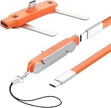 YACSEJAO 2-in-1 Hidden Angle Holder Cord, 240W USB C to USB C Cable