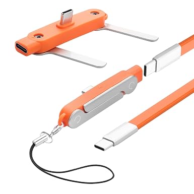 YACSEJAO 2-in-1 Hidden Angle Holder Cord, 240W USB C to USB C Cable