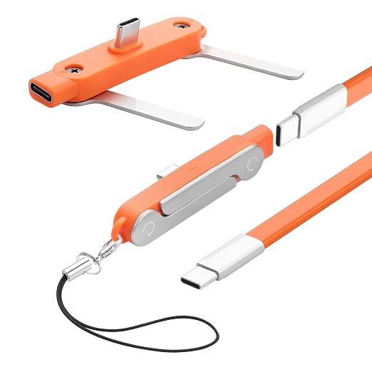 YACSEJAO 2-in-1 Hidden Angle Holder Cord, 240W USB C to USB C Cable