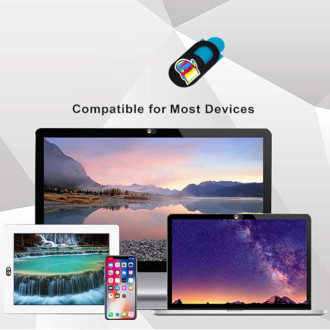 SIREG Webcam Cover Ultra Thin - Web Camera Cover fits Laptop,Tablet,Computer, Smartphone, Protect Your Privacy and Security,Strong Adhesive (Rainbow People-Black & 3 Pack)