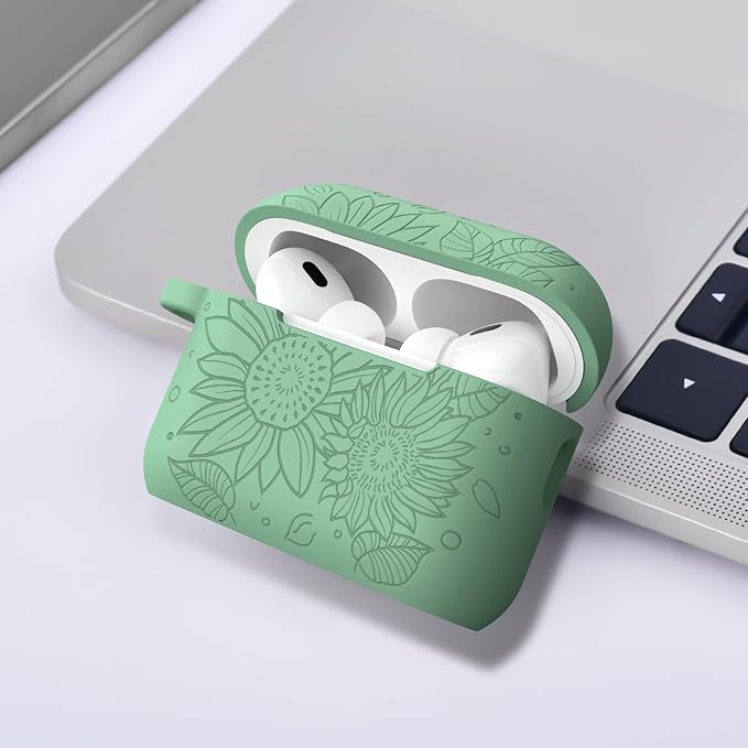 Case for Airpods Pro 1st 2nd Generation - VISOOM Airpods Pro 1/2 Cases Cover Women Silicone iPod Pro 2 Earbuds Wireless Charging Case Girl Bling Keychain for Apple Airpod Gen Pro 2