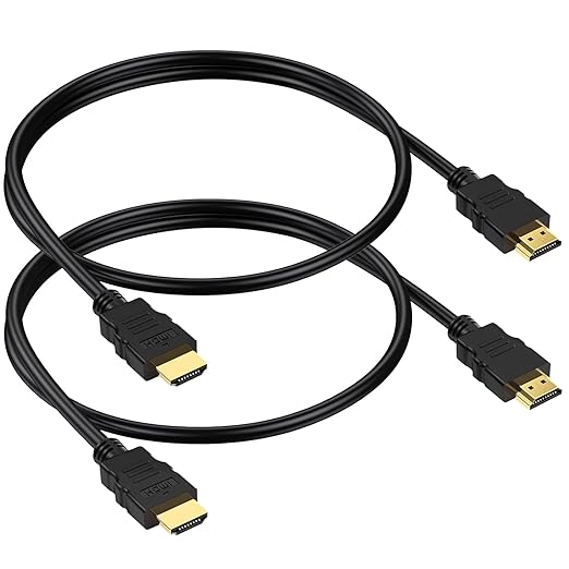 4K HDMI Cable 2 FT 2-Pack, Short HDMI Patch Jumper Cord 2FT 4K@60Hz, Shielded HDMI Cord-HDCP 2.2, HDR, 3D, eARC, ARC & CL3 Rated | for Docking Station,Switch,Splitter,TV, PC,Monitor, PS5, PS4, Xbox