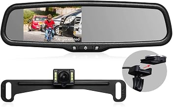 AUTO-VOX OEM Rear View Mirror Camera with 4.3” Monitor: Super Night Vision